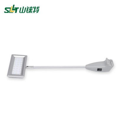 LED flexible display arm light with universal clip