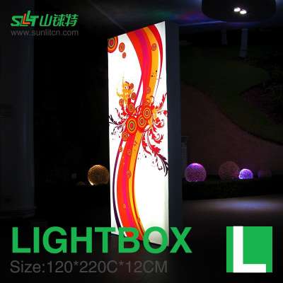 40 mm 60mm 80mm 100mm 120mm backlit fabric light box trade show both side frameless fabric lightbox